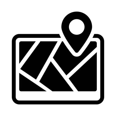 konum vektörü düz simge