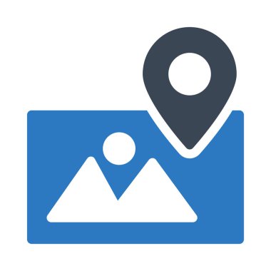 konum vektör renk simgesi