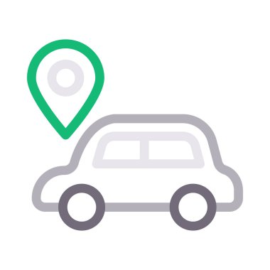 araç vektör renk çizgisi simgesi