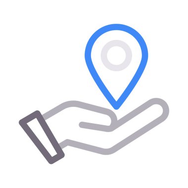 konum vektör renk çizgisi simgesi