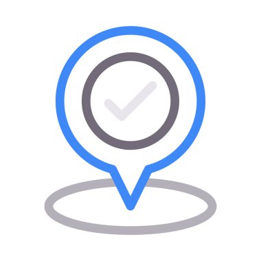 konum vektör renk çizgisi simgesi