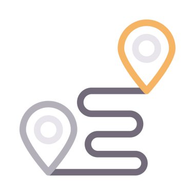 konum vektör renk çizgisi simgesi