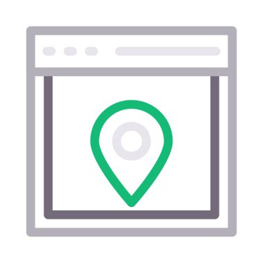 konum vektör renk çizgisi simgesi