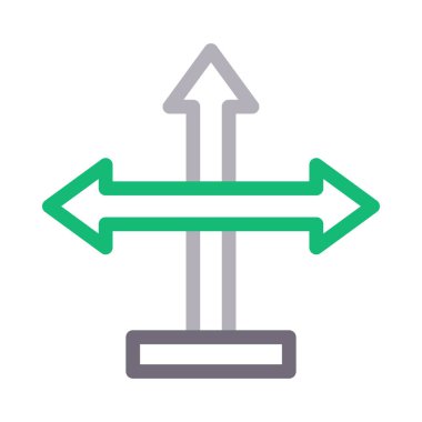 yön vektör renk çizgisi simgesi