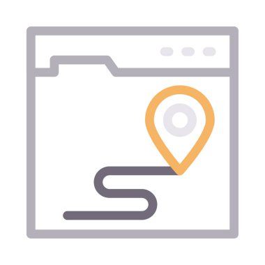 pin vektör renk çizgisi simgesi