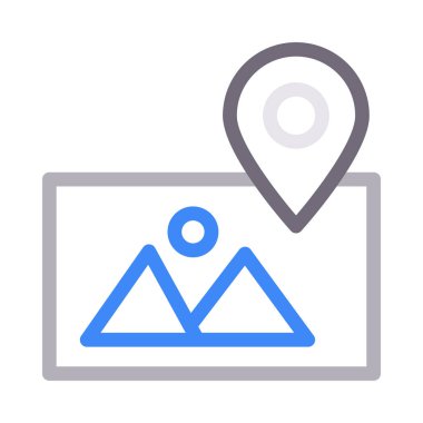 konum vektör renk çizgisi simgesi