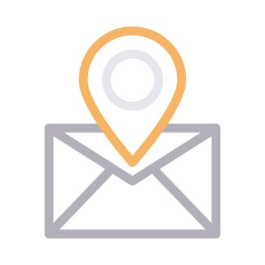 konum vektör renk çizgisi simgesi