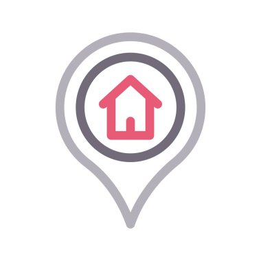 konum vektör renk çizgisi simgesi