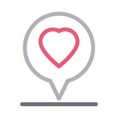 konum vektör renk çizgisi simgesi