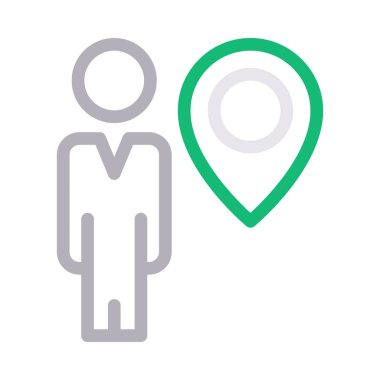 konum vektör renk çizgisi simgesi