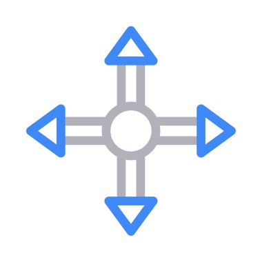 yön vektör renk çizgisi simgesi