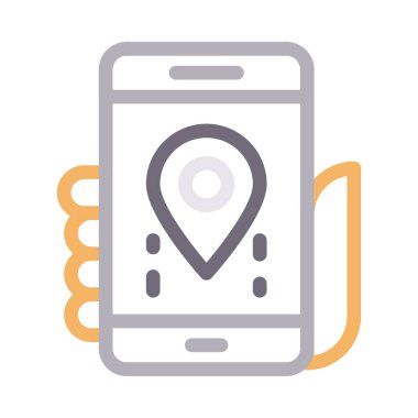 GPS vektör renk çizgisi simgesi