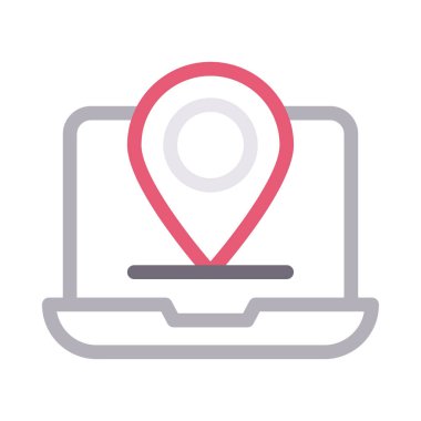 konum vektör renk çizgisi simgesi