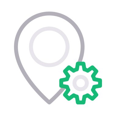 harita vektör renk çizgisi simgesi