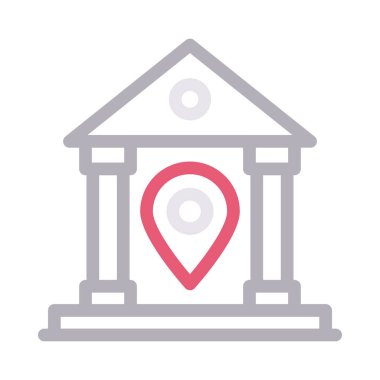 konum vektör renk çizgisi simgesi