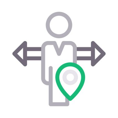 harita vektör renk çizgisi simgesi