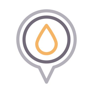 konum vektör renk çizgisi simgesi