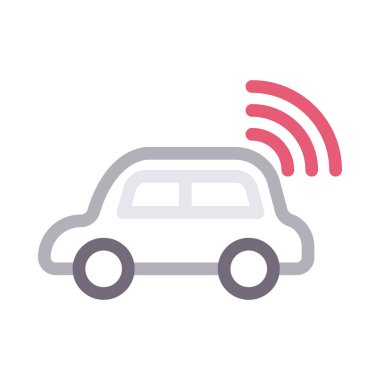 araç vektör renk çizgisi simgesi