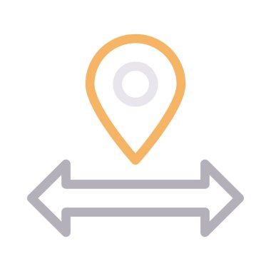 konum vektör renk çizgisi simgesi