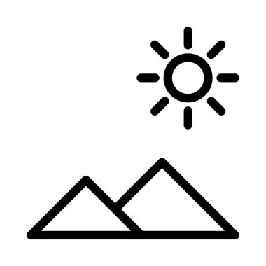 Güneş vektörü ince çizgi simgesi