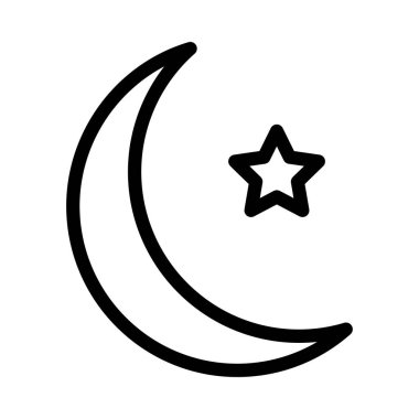 gece vektörü ince çizgi simgesi