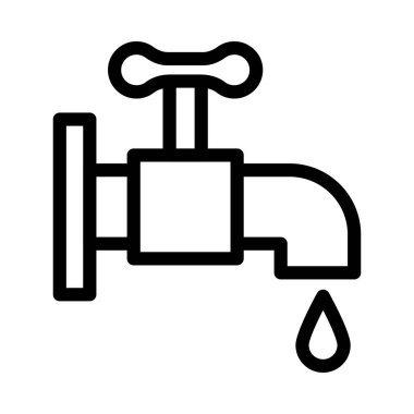 Su vektörü ince çizgi simgesi