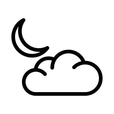 Ay vektörü ince çizgi simgesi