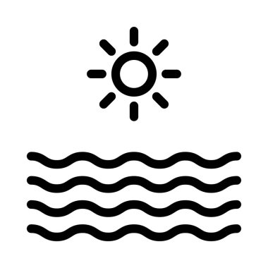 Nehir vektörü ince çizgi simgesi