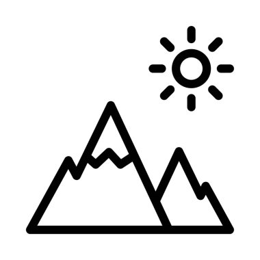 tepeler vektör ince çizgi simgesi