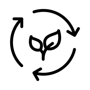 ekoloji vektörü ince çizgi simgesi