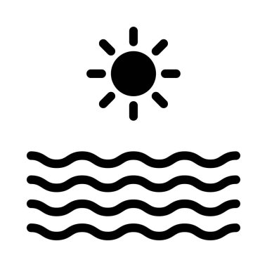 Nehir vektörü kabartması düz simge