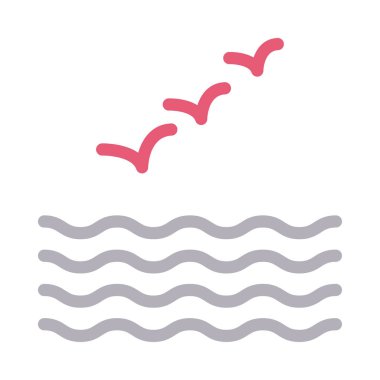 nehir vektör renk çizgisi simgesi