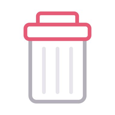 Çöp vektörü renk çizgisi simgesi