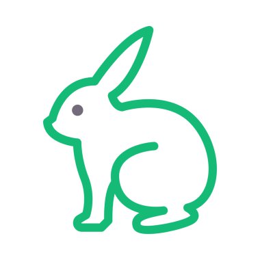 tavşan vektör renk çizgisi simgesi