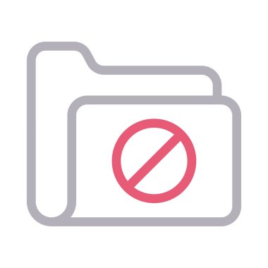 Yasak vektör renk çizgisi simgesi