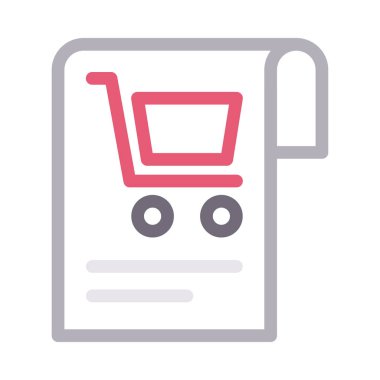 alışveriş vektörü renk çizgisi simgesi