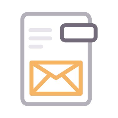 Gelen kutusu vektör renk çizgisi simgesi