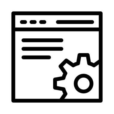 Web sayfası ince çizgi simgesi