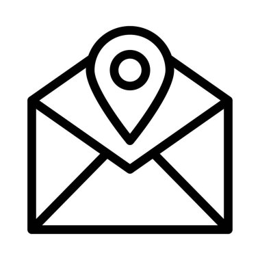 harita vektörü ince çizgi simgesi