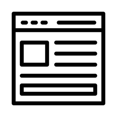 Web sayfası ince çizgi simgesi