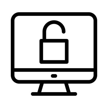 asma kilit vektör ince çizgi simgesi