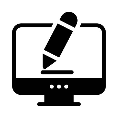 vektör glyph düz simgesi yaz