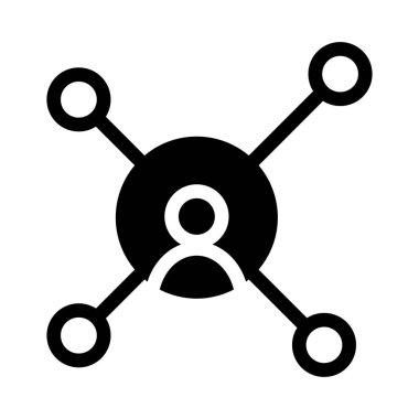 bağlantı vektörü glyph düz simgesi