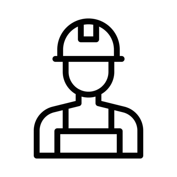 Worker Vector Thin Line Icon — Stock Vector