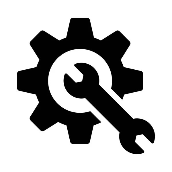Gear Vector Glyph Flat Icon — Stock Vector