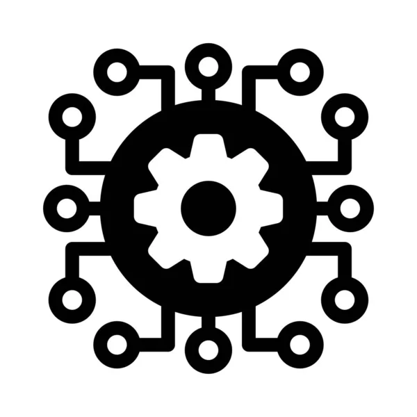 Artificial Vector Glyph Flat Icon — Stock Vector