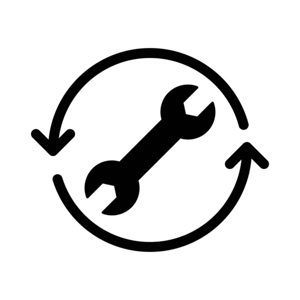 Setting Vector Glyph Flat Icon — Stock Vector