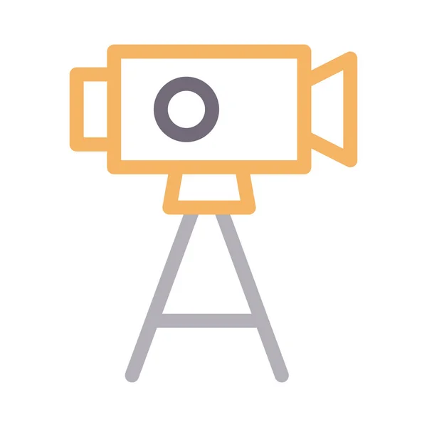 Ikona Barevného Řádku Vektoru Fotoaparátu — Stockový vektor