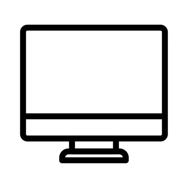 Bildschirm Vektor Dünne Linie Symbol — Stockvektor