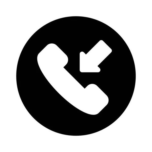 Telefon Wektor Glif Płaski Ikona — Wektor stockowy